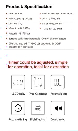 ميزان نانو بحجم اليد - اسود | Nano Scale