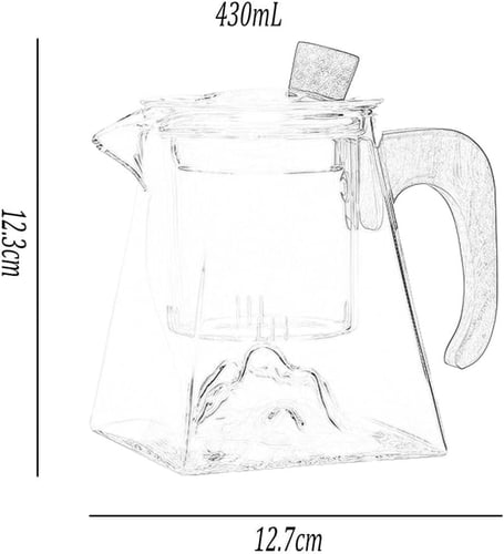 ابريق شاي زجاجي بمصفاة - 430 مل | Glass Teapot Sim...