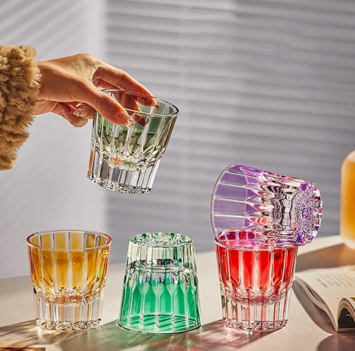 كوب زجاجي كريستال 200 مل - الوان متعددة | Glass CU...