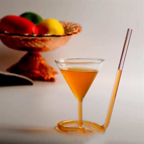 كوب زجاجي بتصميم فريد مع شفاطة مدمجة - 115 مل | ال...