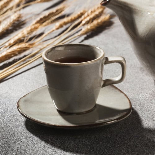 كوب سيراميك بيج مع صحن 210 مل | CERAMIC GREEN