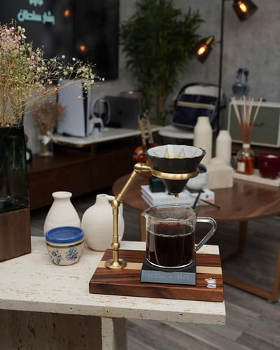 ستاند حامل اقماع التقطير V60 مصنوع من الخشب الفاخر...