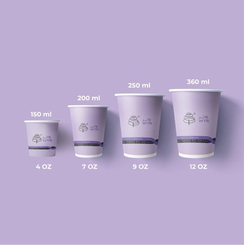 اكواب وتر الورقية - احجام مختلفة | Cappuccino