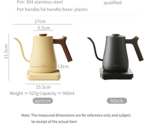 غلاية بمقبض خشبي 800 مل - الوان متعددة | Electric...