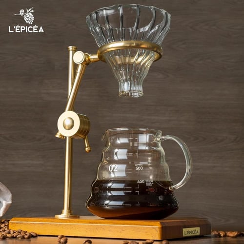 طقم تقطير القهوة الفاخر - نحاسي | V60 Dripper Set...