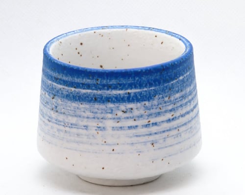 كوب سيراميك بتصميم حجري | 180 مل ازرق و ابيض