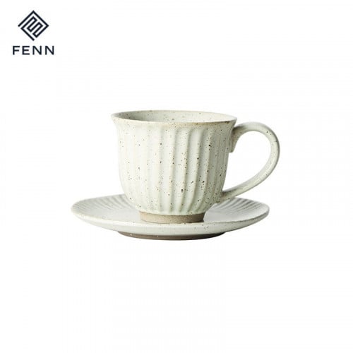 كوب سيراميك معتق مع صحن 180 مل | CERAMIC Ateeq