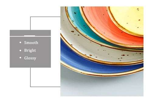 كوب سيراميك احمر فاتح فاخر مع صحن منقط | CERAMIC R...