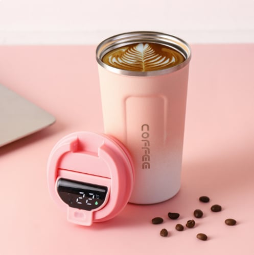 كوب حافظ للحرارة ذكي مع شاشة عرض - الوان متدرجة