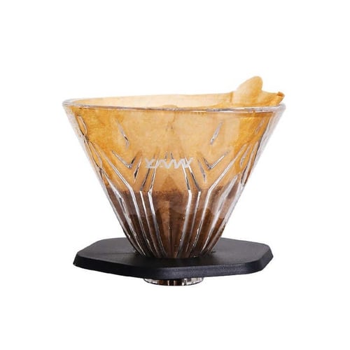 قمع تقطير V60 زجاجي مع قاعدة | V60 Dripper