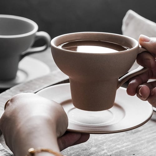 كوب سيراميك فخار مع صحن 150 مل | CERAMIC Pottery