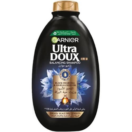 غارنييه الترا دوكس شامبو بالفحم الاسود وزيت حبة ال...