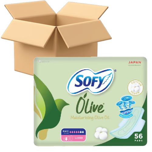 [كرتون] سوفي فوط صحية بزيت الزيتون المرطب كبيرة -...