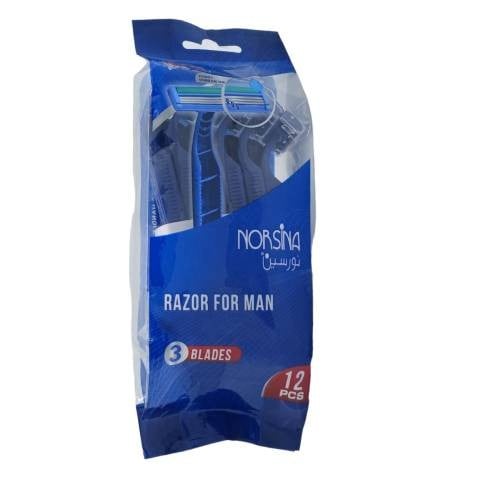 شفرات حلاقة 3 شفرة عدد 12 حبة من نورسين