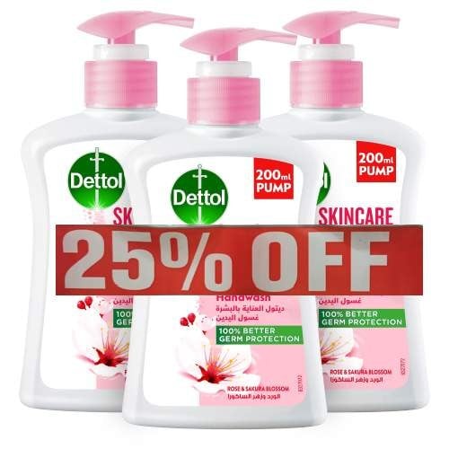 ديتول صابون سائل لغسل اليدين العناية بالبشرة الورد...