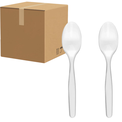 [كرتون] ملاعق بلاستيك عسق شفاف كبير خفيف 50 حبة