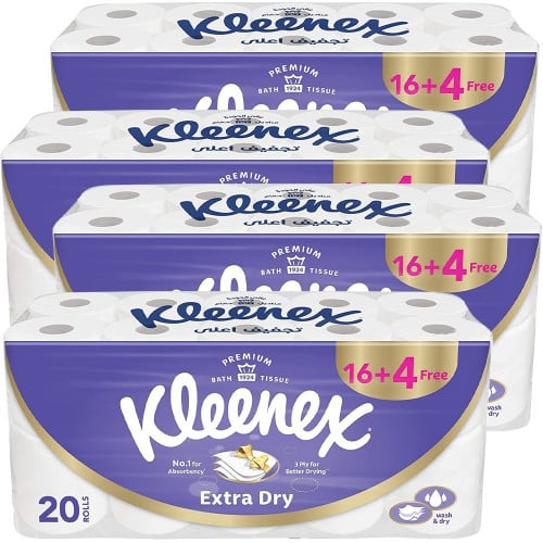 [شوال] مناديل حمام كلينكس تجفيف أعلى 16+4 رول مجان...