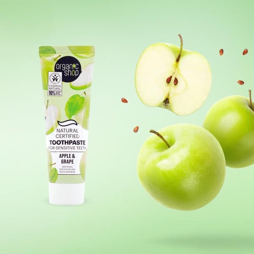 اورجانيك شوب معجون اسنان بالتفاح والعنب للاسنان ال...