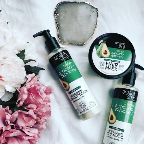 البكج العضوي لإصلاح الشعر بالأفوكادو والعسل من اور...