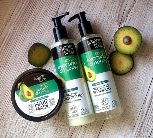 البكج العضوي لإصلاح الشعر بالأفوكادو والعسل من اور...
