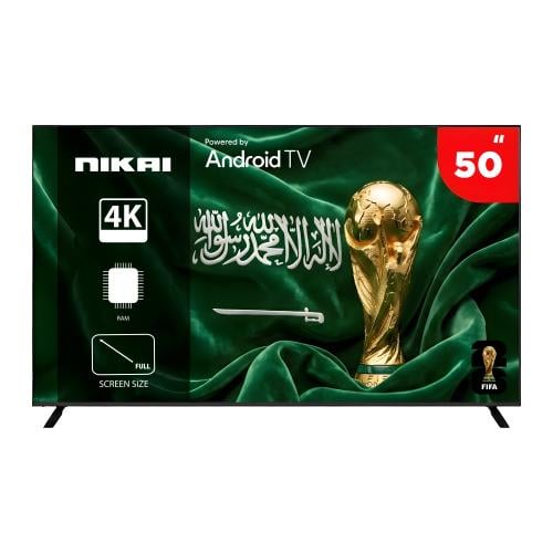 شاشة نيكاي ذكية 50 بوصة LED أندرويد 4K UHD لون أسو...