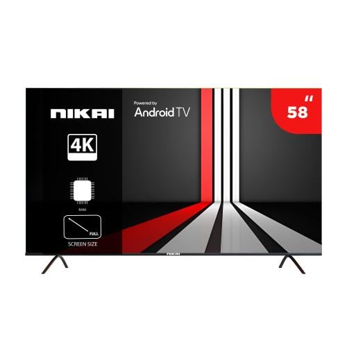 شاشة نيكاي 58 بوصة سمارت UHD 4K لون أسود موديل UHD...