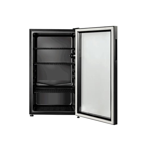 ثلاجة باب واحد تكنو بيست بواجهة شفافية من الزجاج س...