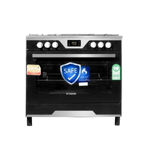 فريش فرن غاز 5 عيون 90x60 سم بشاشة ومروحة - أمان ت...