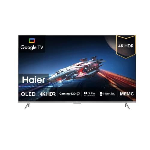 تلفزيون هاير 55 بوصة 4K سمارت QLED جوجل تي في , مع...