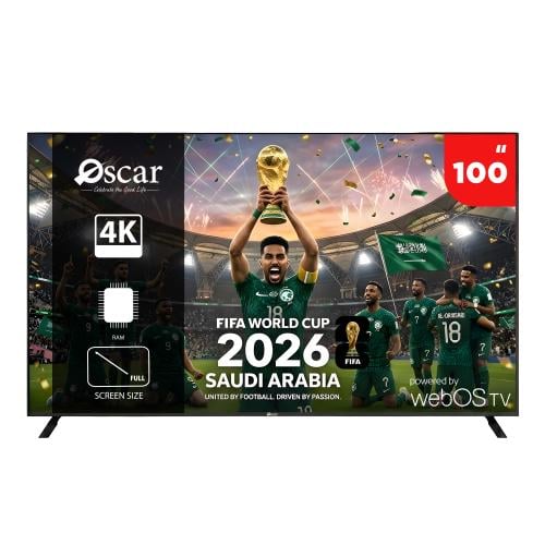 اوسكار شاشة 100 بوصة QLED سمارت ويبوس 4K مع حامل ا...