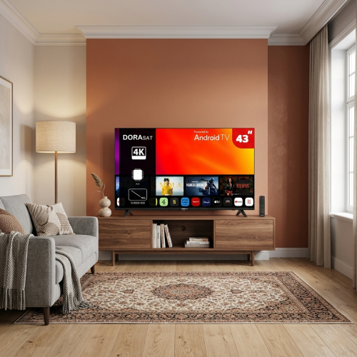دورا سات شاشة تلفزيون 43 بوصة سمارت - LED - 4K FHD...