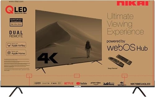 شاشة نيكاي 75 بوصة- QLED ويبوس - NIK75MEU4QLED