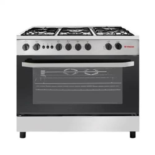 فرن غاز فريش ٥ عيون 60x90 سم أمان تام لون فضي مودي...