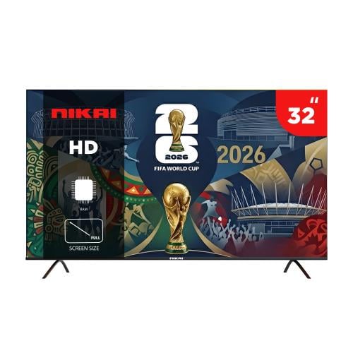 نيكاي شاشة تلفزيون 32 بوصة LED بدقة HD - أسود - NT...