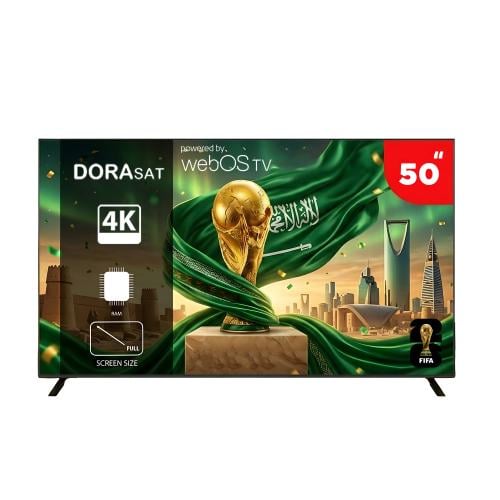 دورا سات شاشة ذكية 50 بوصة 4K UHD - webOS - أسود -...