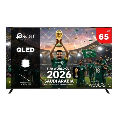 اوسكار شاشة ذكية 65 بوصة QLED بنظام تشغيل 4K UHD -...