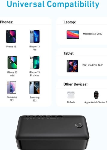 باور بنك من انكر 40,000 مللي امبير بقوة 30 واط و4...