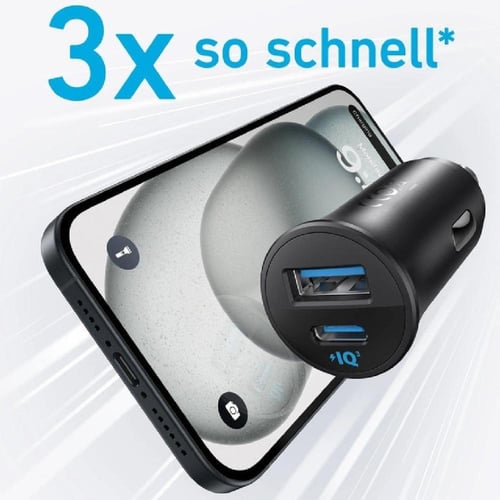 انكر - شاحن سيارة مدمج بقوة 30 واط كيبل لايتنينق ت...