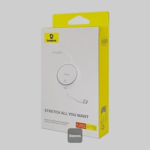 كابل بيانات Baseus 100W Free2 Draw Mini قابل للسحب...