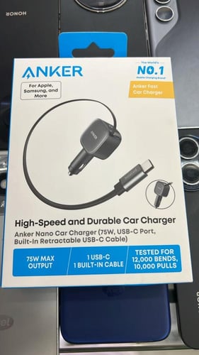 انكر - شاحن سيارة PD نانو 75 واط مع كابل تايب سي ق...