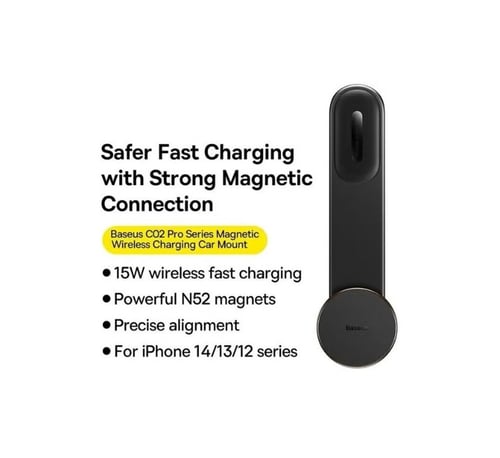 حامل جوال بيسوس C02 برو مع شحن لاسلكي مغناطيسي ماج...