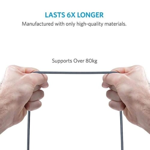 كابل من انكر يو اس بي الي ايفون 1,8متر قماش اسود