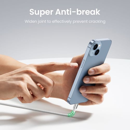 كابل يوجرين من USB-C إلى آيفون مضفر بطول 2 م (فضي)