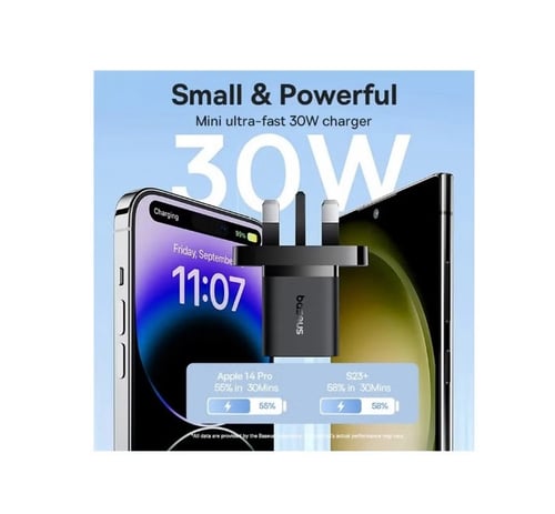 فيش جداري GaN5 ميني من بيسوس 30 واط Type C