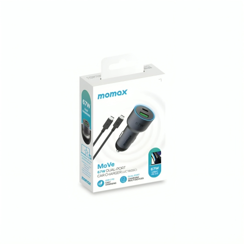 شاحن سيارة موماكس بثلاث منافذ منفذ USB ومنفذين USB...