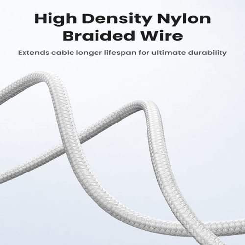 كابل يوجرين من USB-C إلى آيفون مضفر بطول 2 م (فضي)