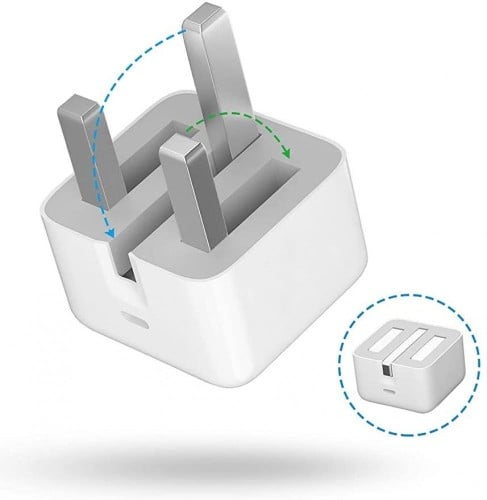 ابل راس شاحن آيفون بقوة 20 وات أبيض بضمان STC