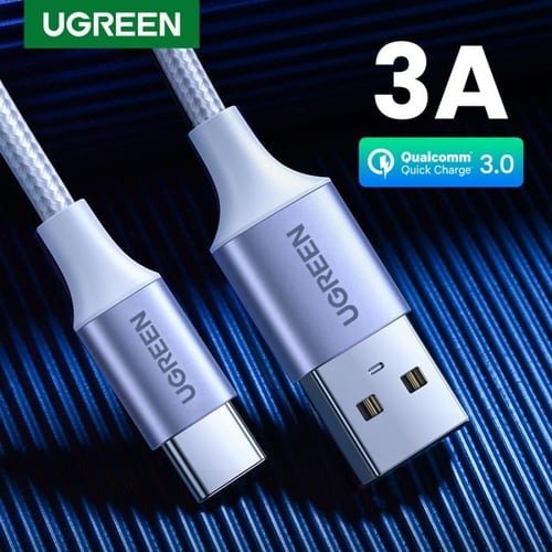 كابل يوجرين من USB إلى USB-C مضفر بطول 1 م (فضي)