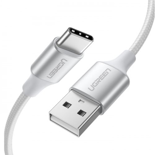كابل يوجرين من USB إلى USB-C مضفر بطول 2 م (أبيض)