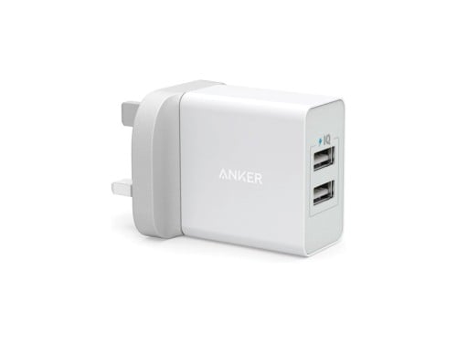 شاحن جداري من انكر بقوة 24واط بمنفذين يو اس بي